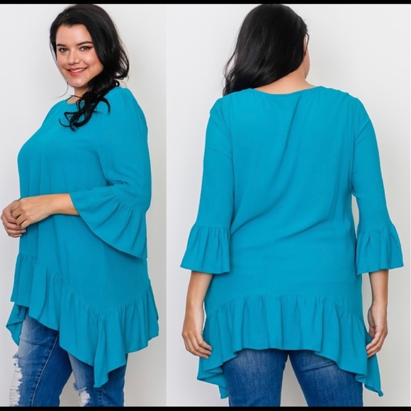 (Plus) Beautiful turquoise tunic - Picture 2 of 3